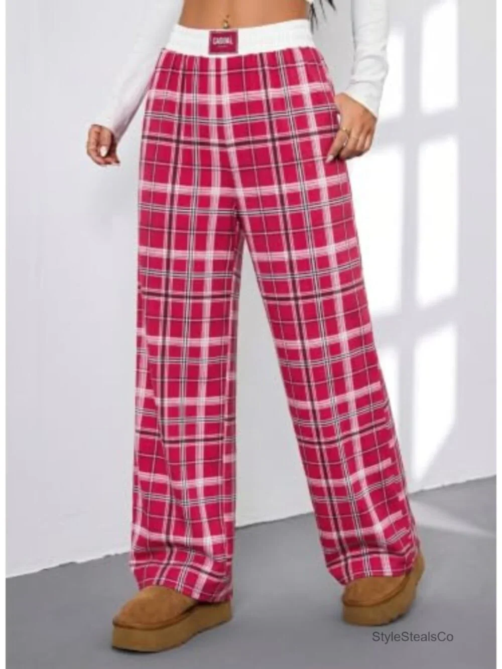 Wide Leg Sweatpants with Pockets Elastic High Waisted Lounge Pants Loose Baggy